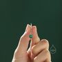 Emerald Green Cz Lever Back Hoop In Sterling Silver, thumbnail 5 of 12