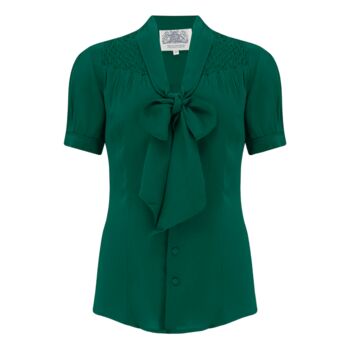 Eva Short Sleeve Blouse In Hampton Green 1940s Style, 2 of 2