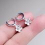 Hanging Butterfly Hoop Earrings Silver, thumbnail 1 of 7