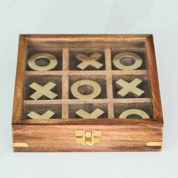 Personalised Luxury Wooden Tic Tac Toe Game, 9 of 9