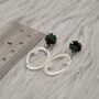 Raw Emerald And Moonstone Silver Earrings, thumbnail 6 of 7