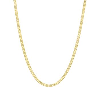 Gold Flat Cuban Chain Mens Gold Plated 925 Silver Chain Necklace, 9 of 12