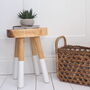 Natural Wood Stool With White Legs, thumbnail 6 of 10