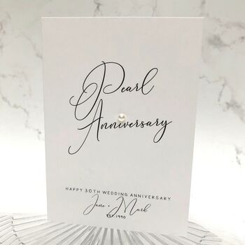 30th Pearl Jewel Personalised Anniversary Card, 5 of 9