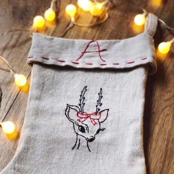 Personalised Hand Embroidered Christmas Stockings, 6 of 10