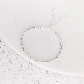 Sterling Silver 50th Birthday 50 Beads Slider Bracelet, 2 of 11