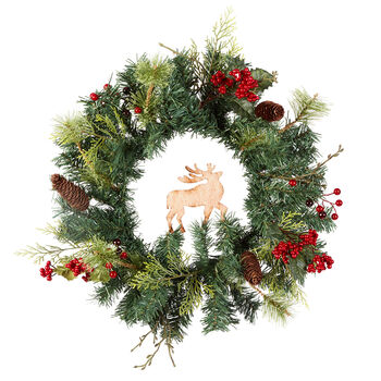 Extra Large Festive Reindeer Wreath, 2 of 5