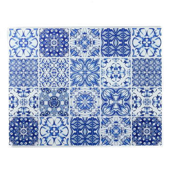 'Mixed Tiles' Worktop Protector Blue And White, 8 of 12