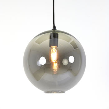 Orb Smoked Grey Glass Pendant Light, 2 of 4