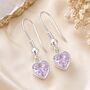 June Heart Birthstone Sterling Silver Alexandrite Earrings, thumbnail 3 of 5