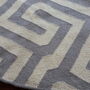 Handwoven Round Dhurrie Rug Grey / Off White, thumbnail 3 of 6