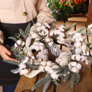 Cotton Forest Giant Christmas Wreath, 4 of 6
