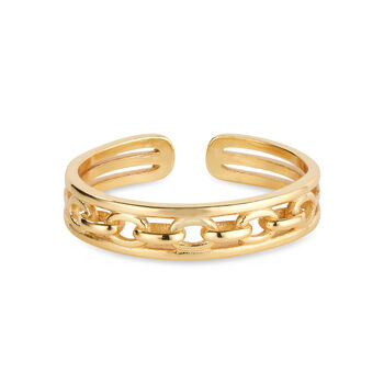 Chunky 14 K Gold Chain Link Ring, 2 of 6