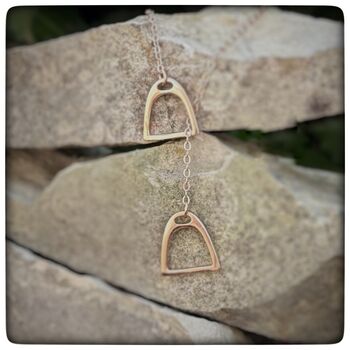 Personalised Stirrup Necklace, Silver, Gold Or Rose Gold, 9 of 12