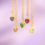 Gold Plated Heart Birthstone Pendant Necklace, thumbnail 1 of 11