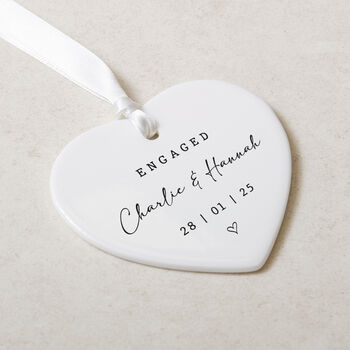 Personalised Engaged Heart Ornament, 4 of 7