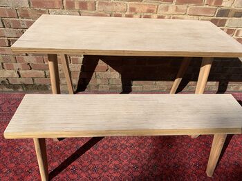 Modern Laminated Birchwood Bench With Tapered Legs, 4 of 12