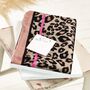 Bright Pink Strike Leopard Print Personalised Scarf, thumbnail 5 of 12