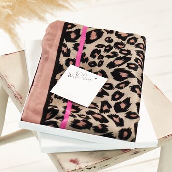 Bright Pink Strike Leopard Print Personalised Scarf, 5 of 12