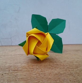 Origami Paper Rose With Leaves, Anniversary Gift, 6 of 11