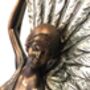 Art Deco Bronze Lady Figurine Silver Dress And Fan 38cm, thumbnail 4 of 12