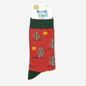 Men's Desert Cactus Bamboo Socks, 5 of 5