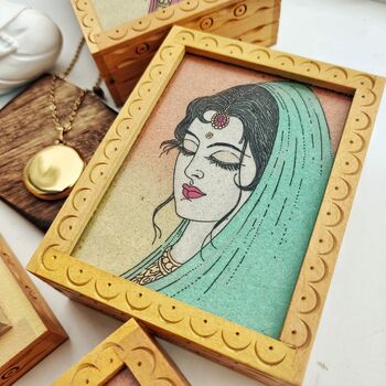 Handmade Vintage Women Wooden Jewellery Box, 4 of 8