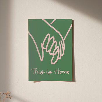 This Is Home Illustrated Holding Hands Print, 8 of 9