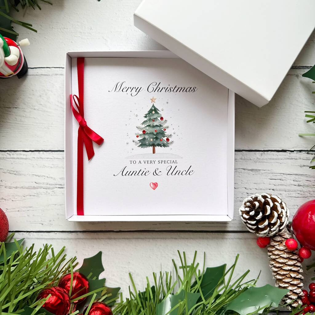 Handmade Special Auntie And Uncle Christmas Card Tree Design, 1 of 6