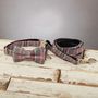The Winchester Grey Pink Checked Dog Bow Tie Lead Set, thumbnail 1 of 7