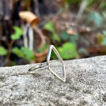 Leaf Outline Ring In Sterling Silver, 6 of 7
