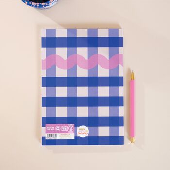 A5 Cobalt Check Notebook, 3 of 7