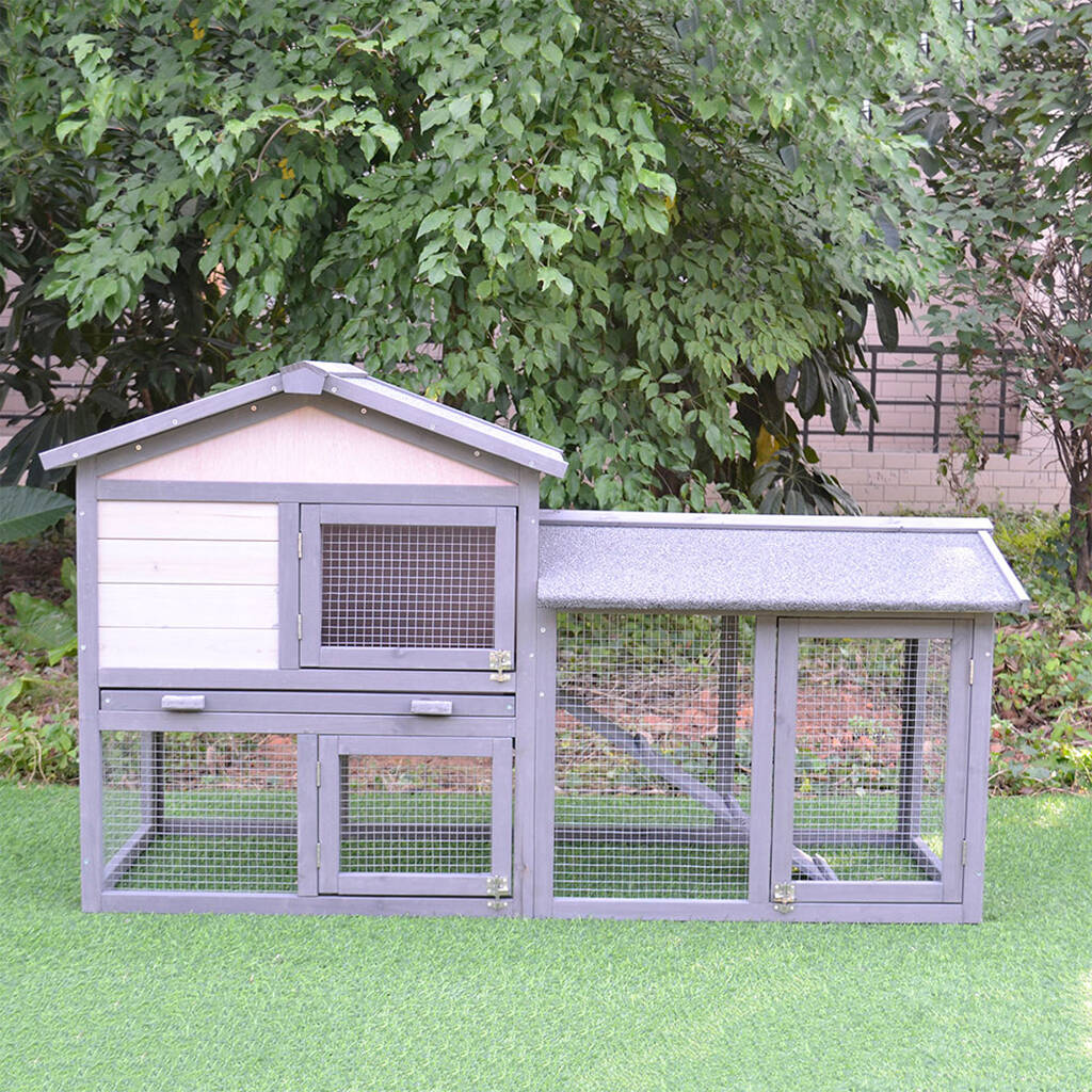 Dorset Deluxe Wooden Rabbit Hutch With Run By Garden Chic