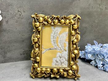 Gold Ornate 6x4 Picture Gold Frame With Cherry Design, 4 of 8