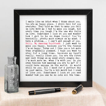 Romantic Quotes Boyfriend Print, 2 of 6