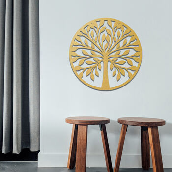 Handmade Wooden Tree Of Life Wall Art For Bedroom Or Living Room, 4 of 9