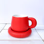 Cushion Club Ceramic Mug And Saucer Set Ruby Red, thumbnail 1 of 3