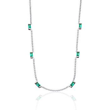 Cleopatra Green Baguette Chain Necklace, 3 of 6