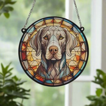 Weimaraner Stained Glass Effect Suncatcher, 4 of 6