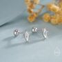 Rhombus Cz Screwback Earrings In Sterling Silver, thumbnail 4 of 11