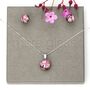 Round Pink Glass Pendant On Sterling Silver Necklace, thumbnail 6 of 12