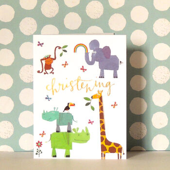 Mini Animal Christening Card, 3 of 5