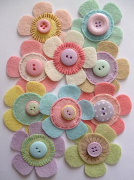 Pinks And Yellows Felt Flower Sewing Kit, 6 of 7