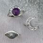 Sterling Silver Crown Amethyst Statement Ring, thumbnail 6 of 11