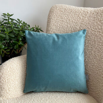 Luxury Super Soft Velvet Cushion Duck Egg, 3 of 3