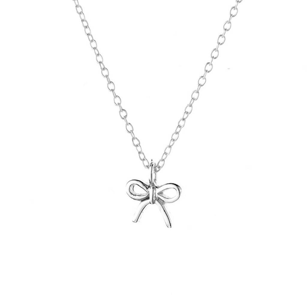 Sterling Silver Bow Necklace By Ellie Ellie | notonthehighstreet.com