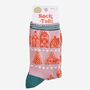 Women's Bamboo Socks Pink Gingerbread Village, thumbnail 5 of 5