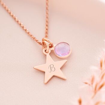 Personalised Star Birthstone Necklace, 6 of 11