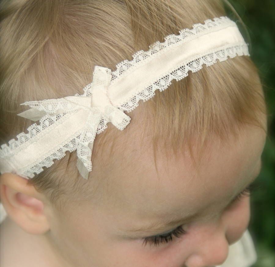 ivory baby headband