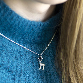 Silver Plated Reindeer Necklace, 2 of 6